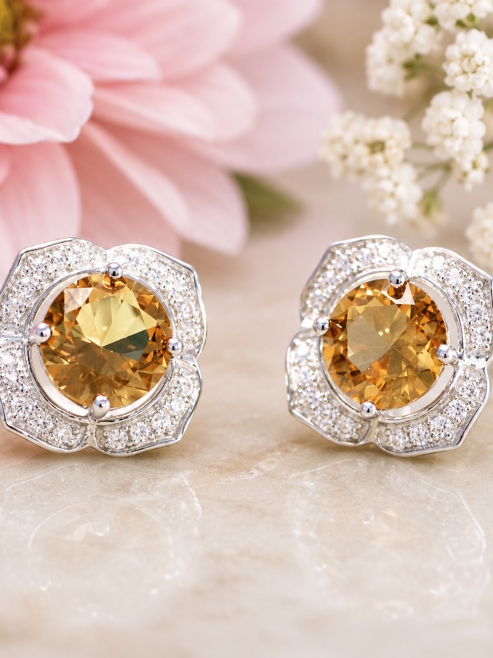 New Color Change Turkish Diaspore Flower Earrings Sterling Silver 925